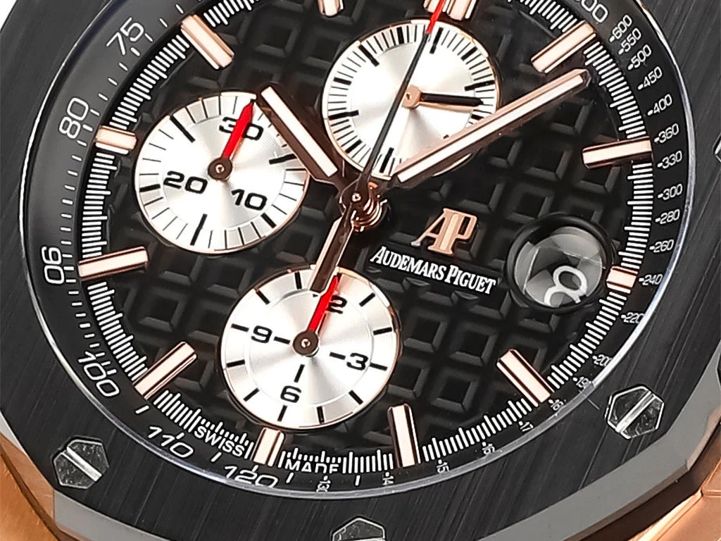 Royal Oak 'Offshore Chronograph' Pink Gold with Black Dial and White Subdials (44mm)