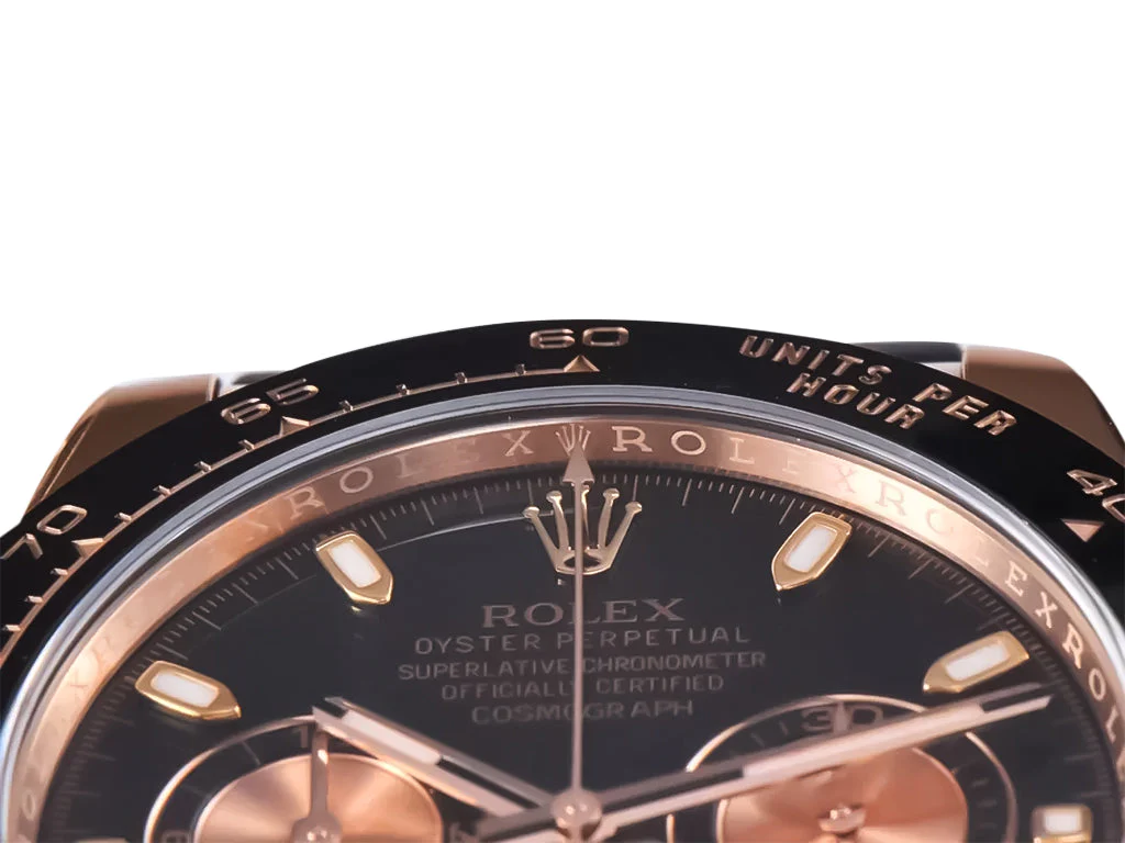 Cosmograph Daytona Rose Gold Oysterflex with Black Dial