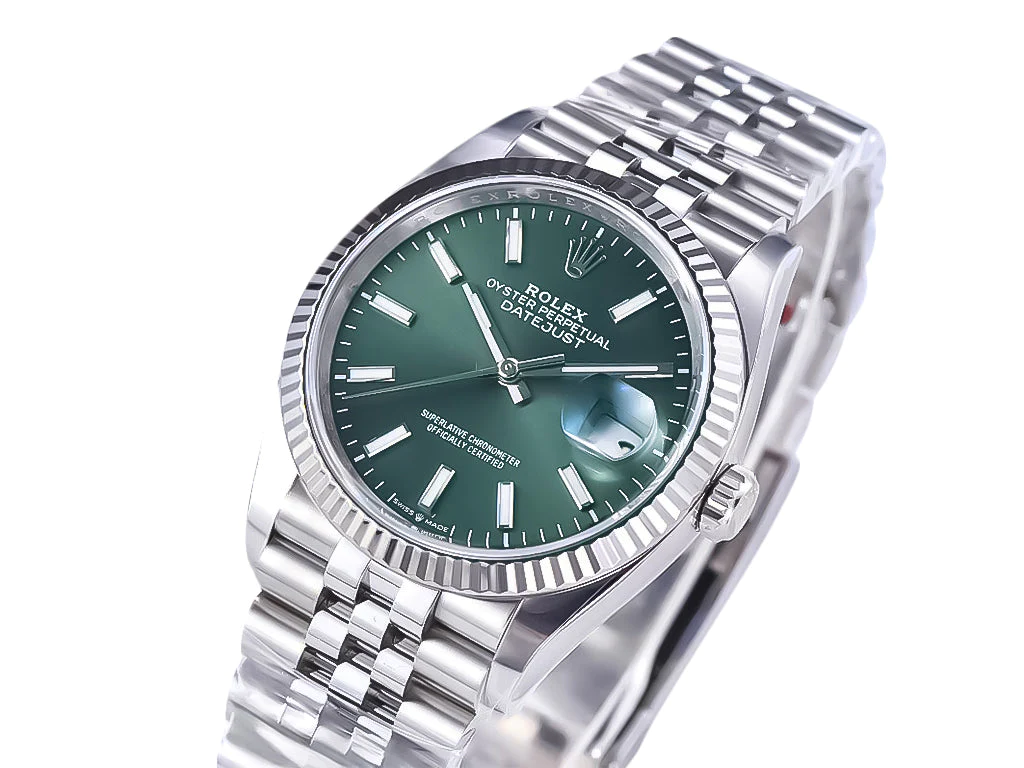Datejust 36 Stainless Steel on Jubilee with Mint Green Dial and Fluted Bezel
