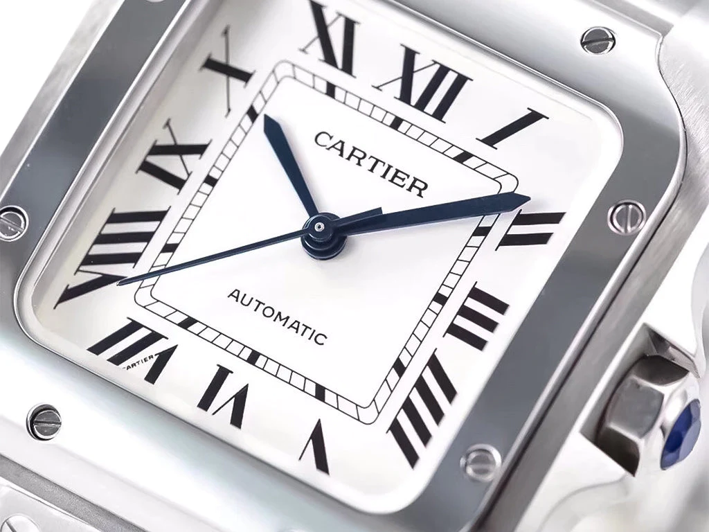 Santos Medium Stainless Steel with White Dial (35mm)