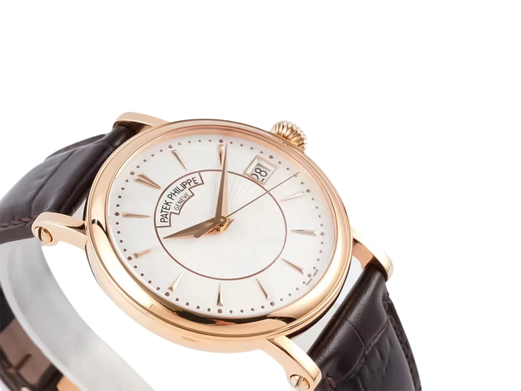 Calatrava Rose Gold with Silver Guilloche Dial (38mm)