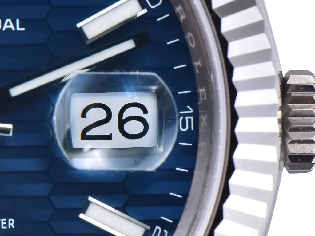 Datejust 41 Stainless Steel on Jubilee with Fluted Motif Blue Dial and Fluted Bezel