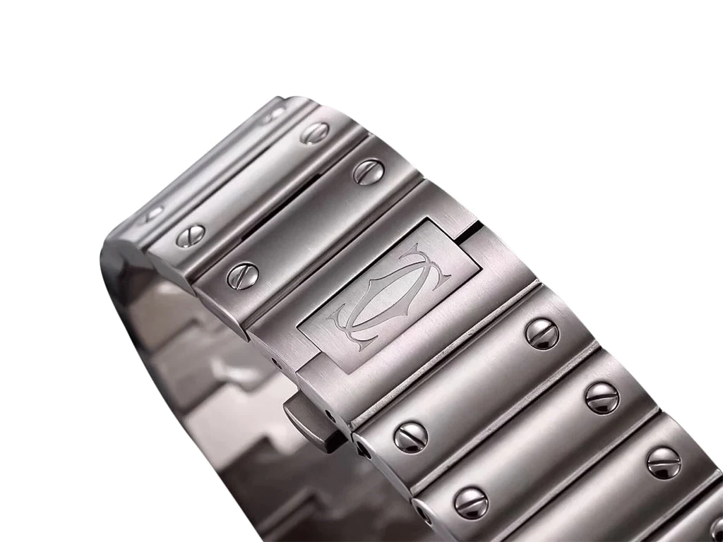 Santos Large Stainless Steel with White Dial (40mm)