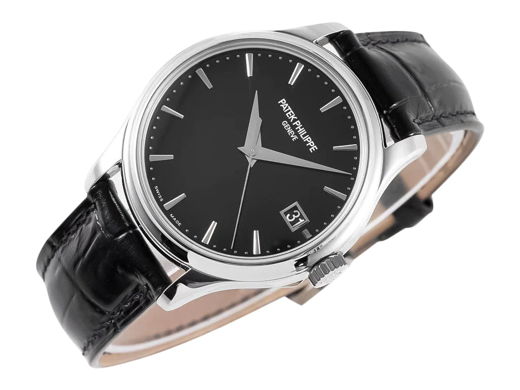 Calatrava Stainless Steel with Black Dial (39mm)