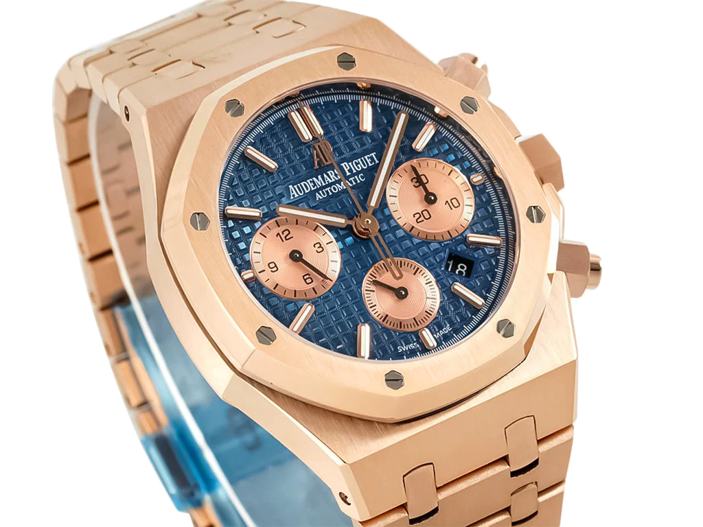 Royal Oak Chronograph Pink Gold with Blue Dial (41mm)