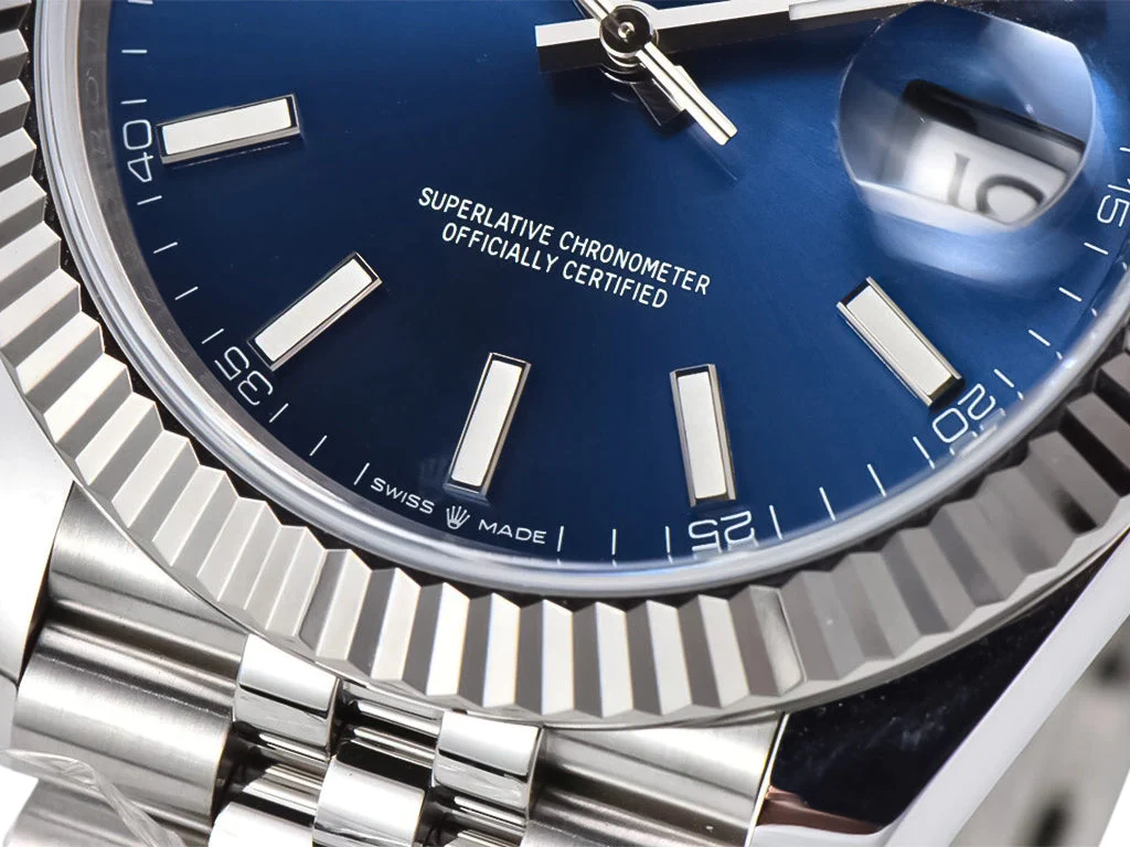 Datejust 41 Stainless Steel on Jubilee with Blue Dial and Fluted Bezel