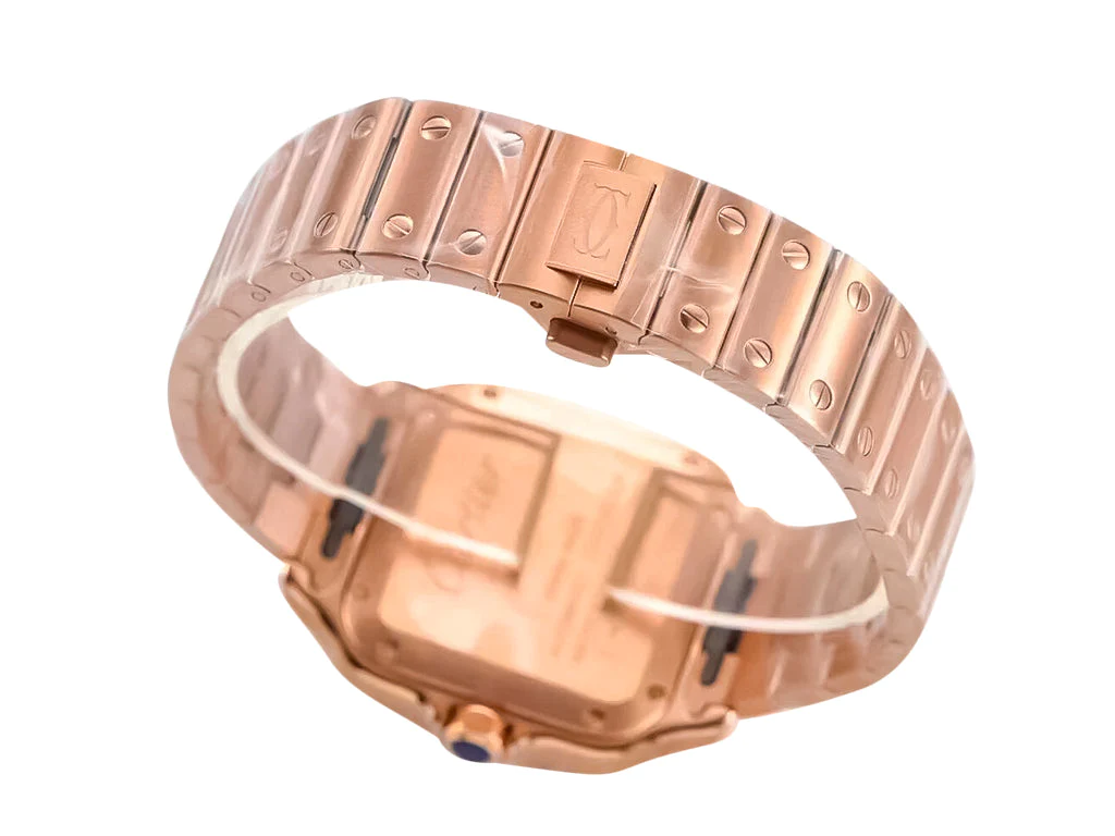 Santos Medium Rose Gold with White Dial (35mm)