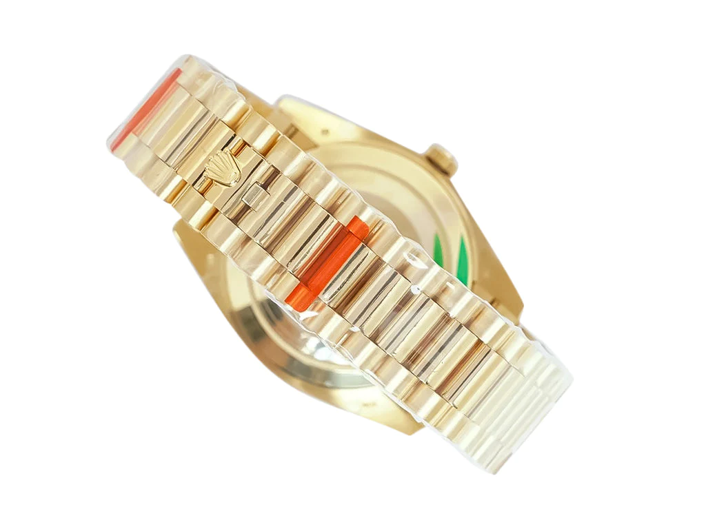 Day-Date 40 Yellow Gold 'President' with Silver Motif Dial and Fluted Bezel