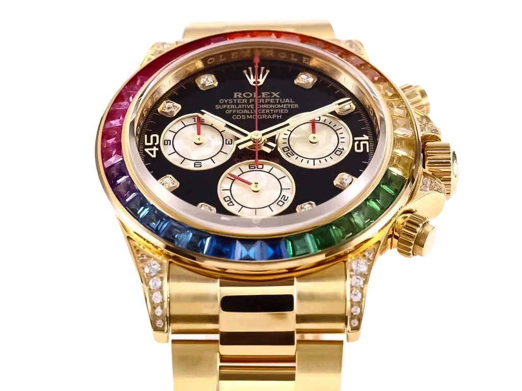 Cosmograph Daytona Yellow Gold 'Rainbow' with Diamond Bezel