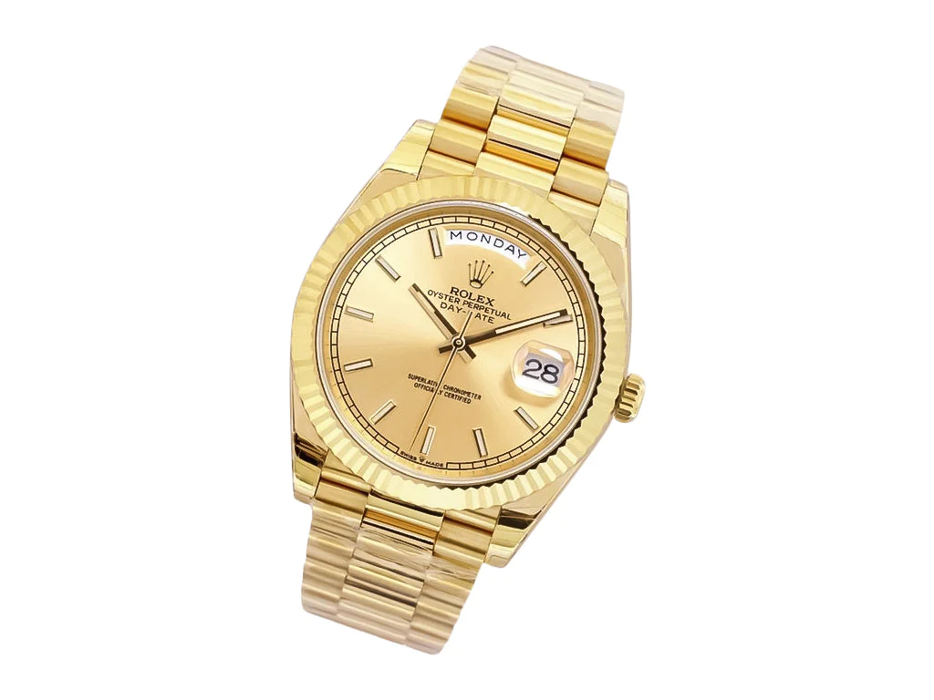 Day-Date 40 Yellow Gold 'President' with Champagne Dial and Fluted Bezel