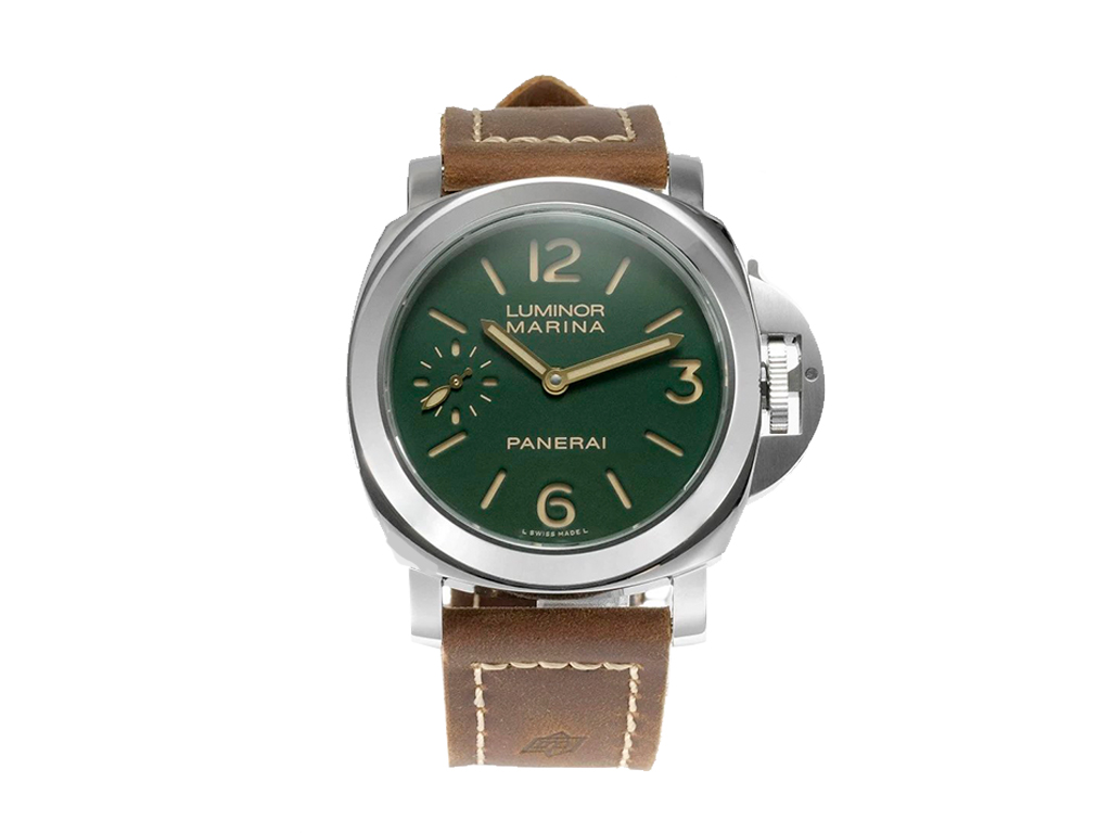 Luminor Marina 8 Days Paneristi. Stainless Steel Case with Green Dial and brown strap (44mm)