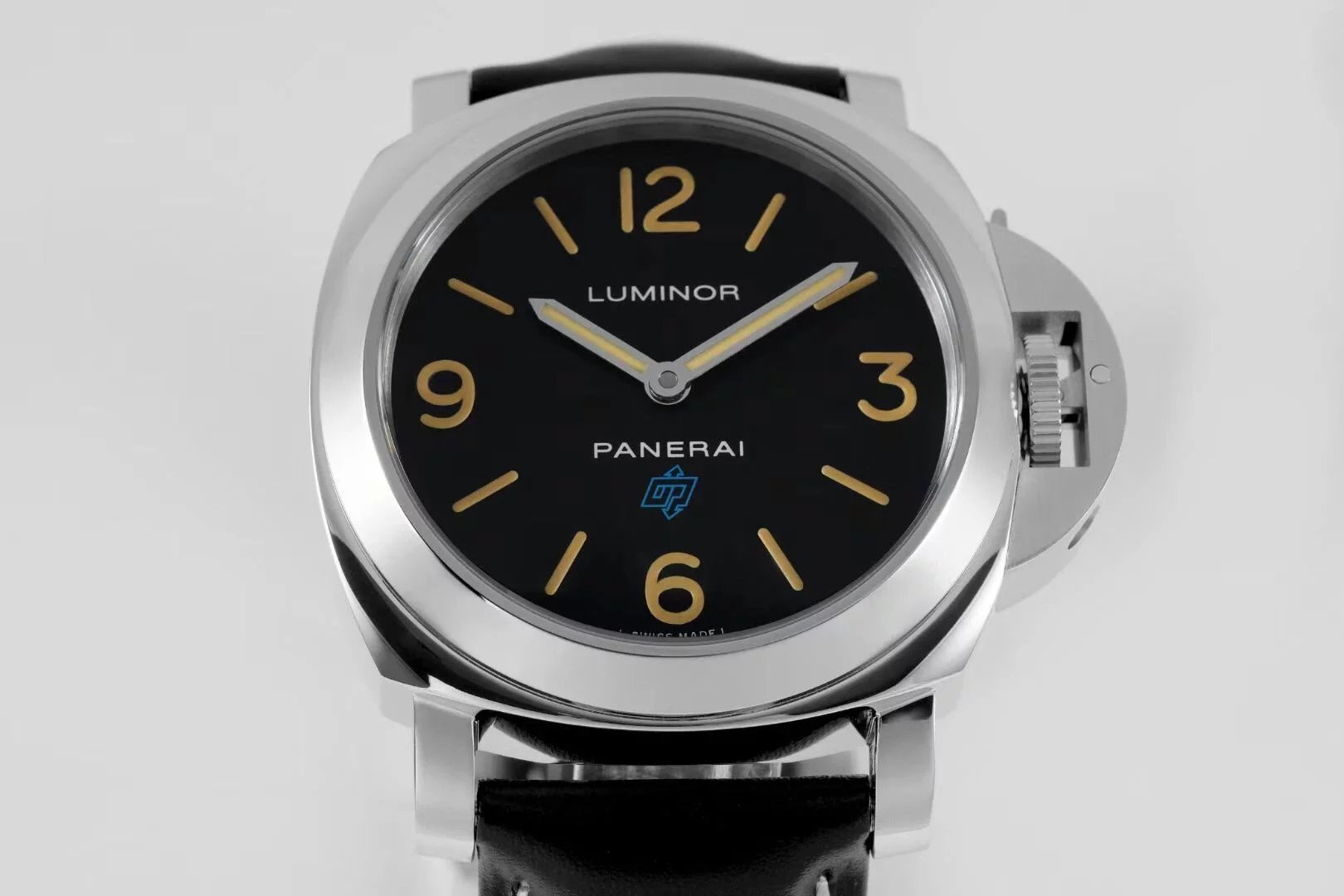 Luminor Base Logo Paneristi 15th Anniversary Handwound Stainless Steel Case with black dial and Black strap (44mm)