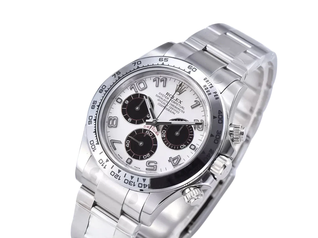 Cosmograph Daytona Stainless Steel with White Dial and Arabic Numerals