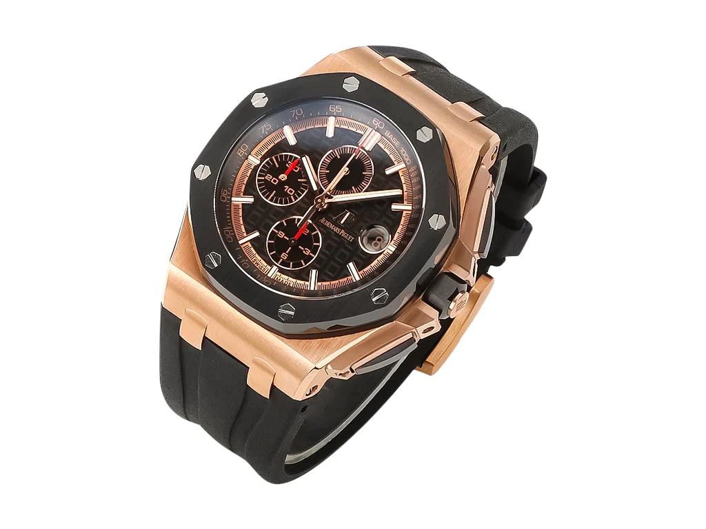 Royal Oak 'Offshore Chronograph' Pink Gold with Black Dial and Subdials (44mm)