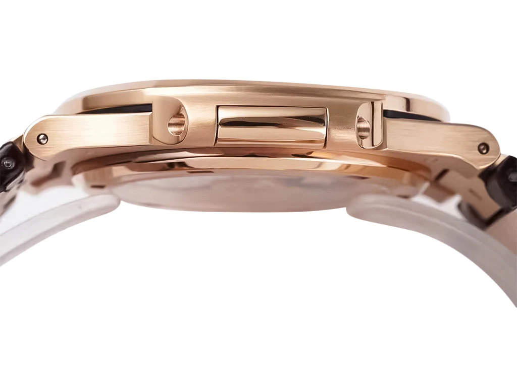 Nautilus Rose Gold with Chocolate Dial on Leather Strap (40mm)