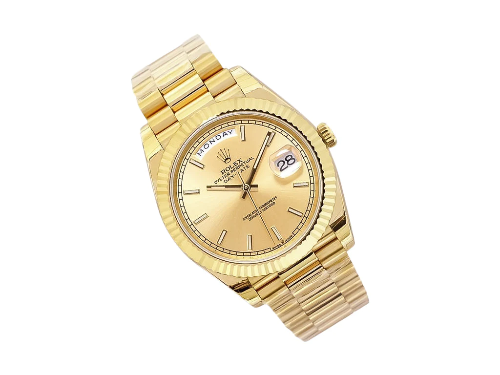 Day-Date 40 Yellow Gold 'President' with Champagne Dial and Fluted Bezel
