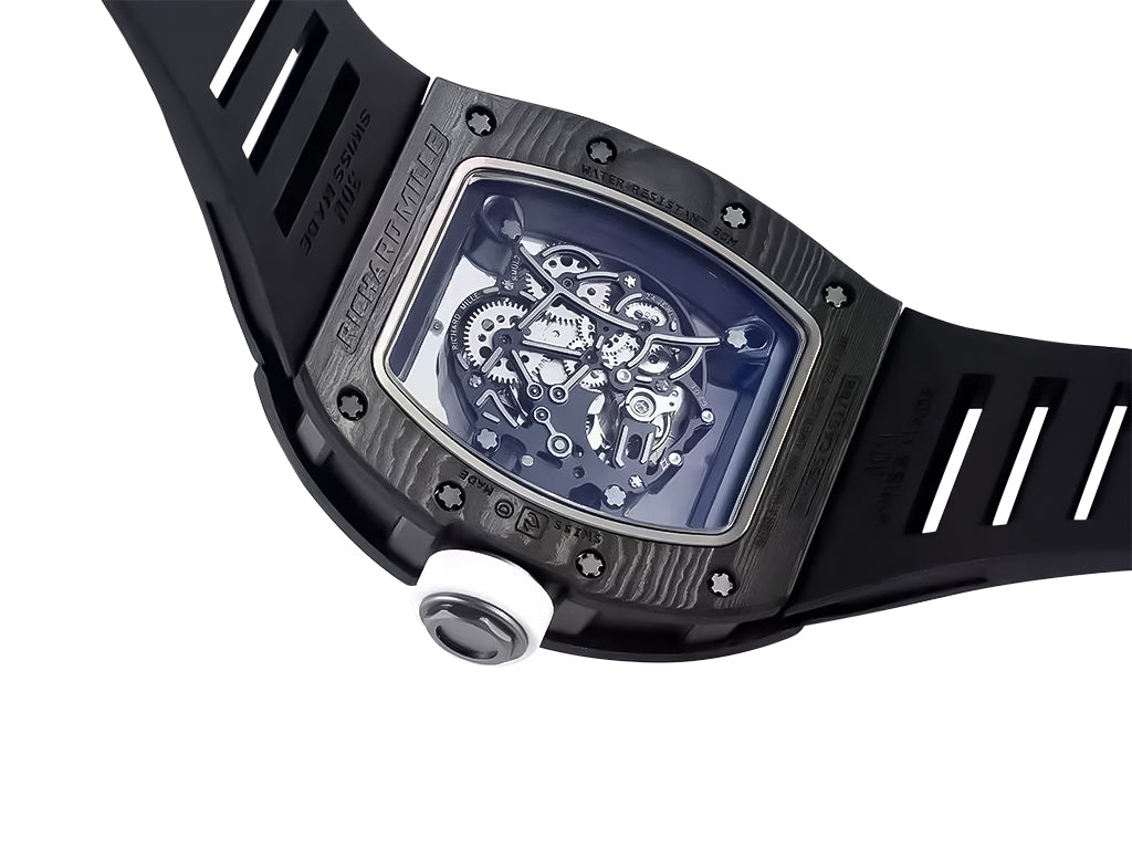 RM055 Bubba Watson White Dial Black Bezel Black Rubber Strap (49mm)