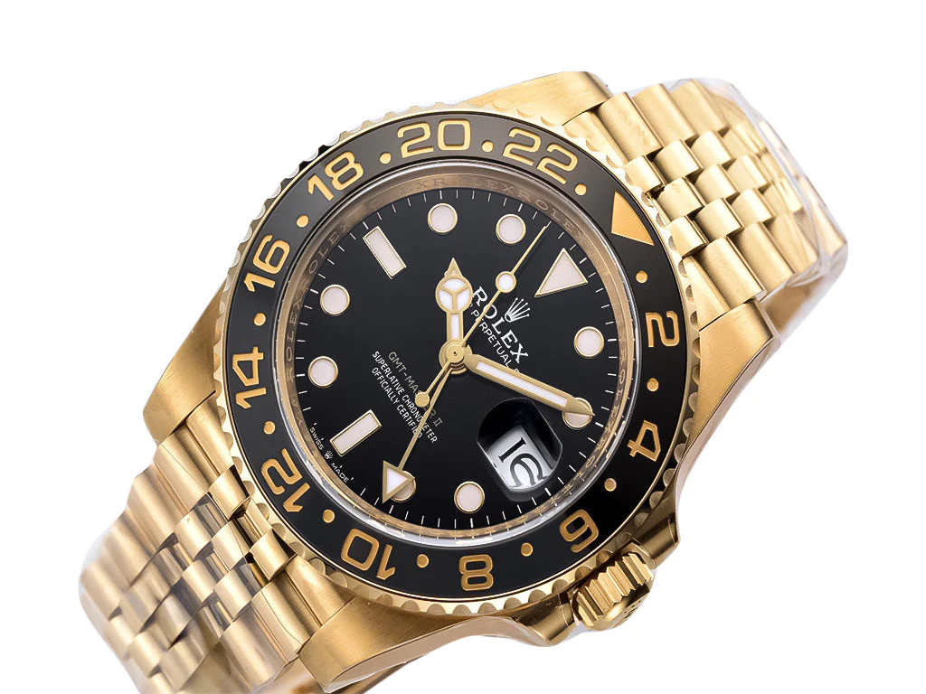 GMT-Master II Yellow Gold with Black Dial on Jubilee (40mm)