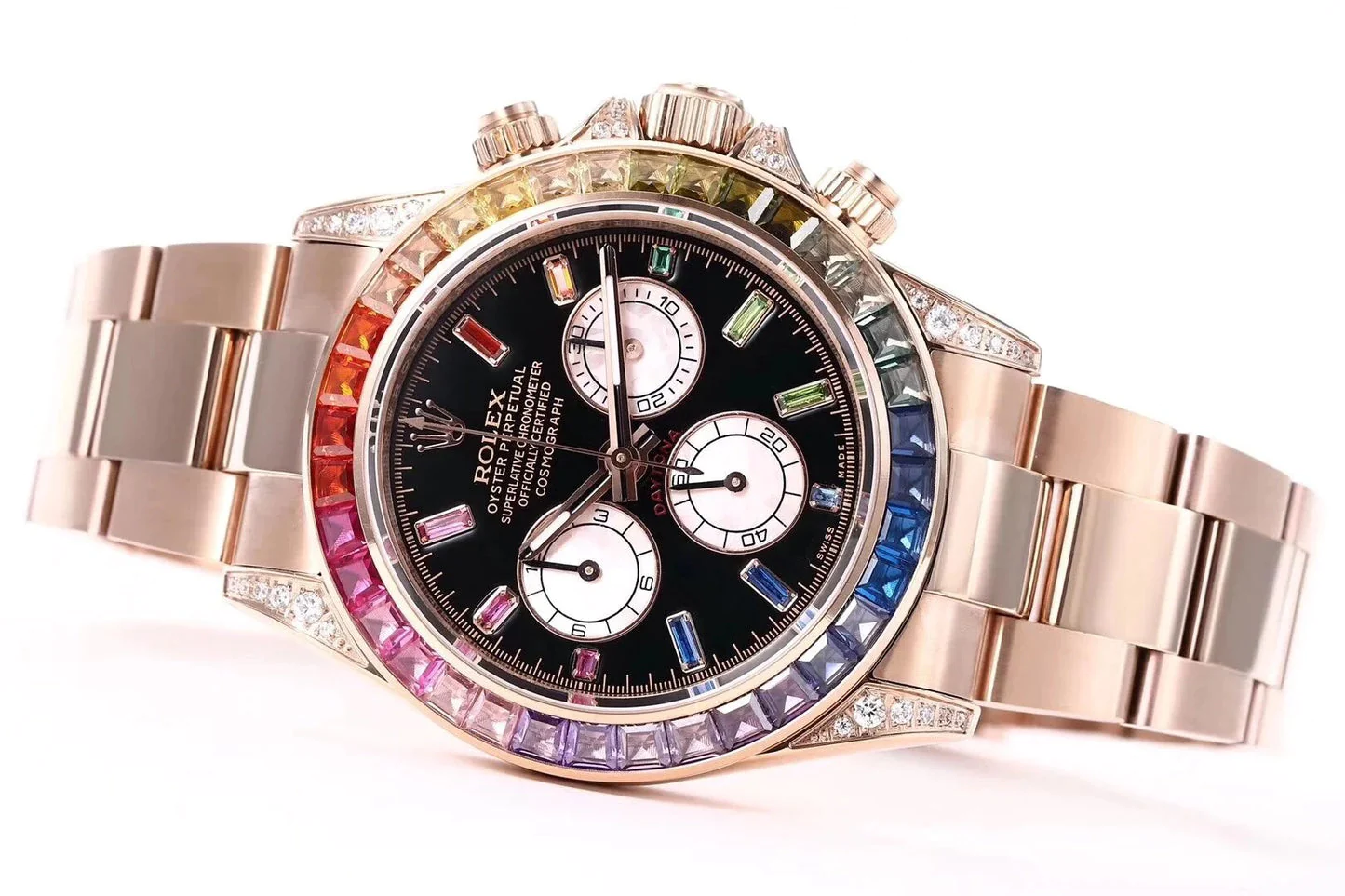 Cosmograph Daytona Rose Gold 'Rainbow' with Diamond Bezel