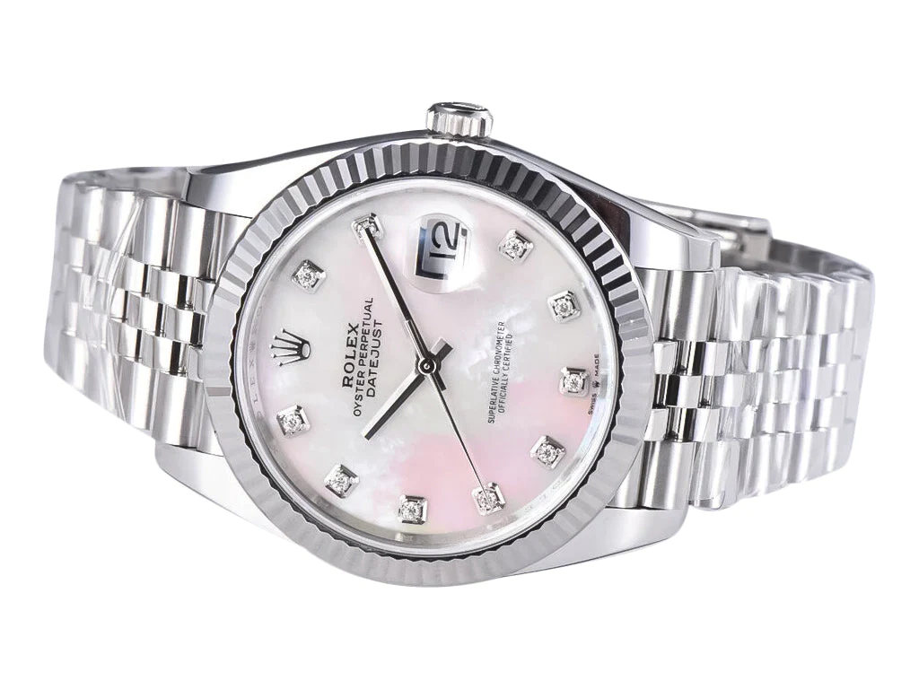 Datejust 41 Stainless Steel on Jubilee with Diamond Mother of Pearl Dial and Fluted Bezel