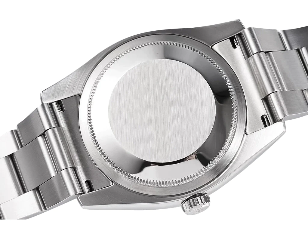Oyster Perpetual 36 Stainless Steel with Black Dial and Pink Indices (Arabic numerals)