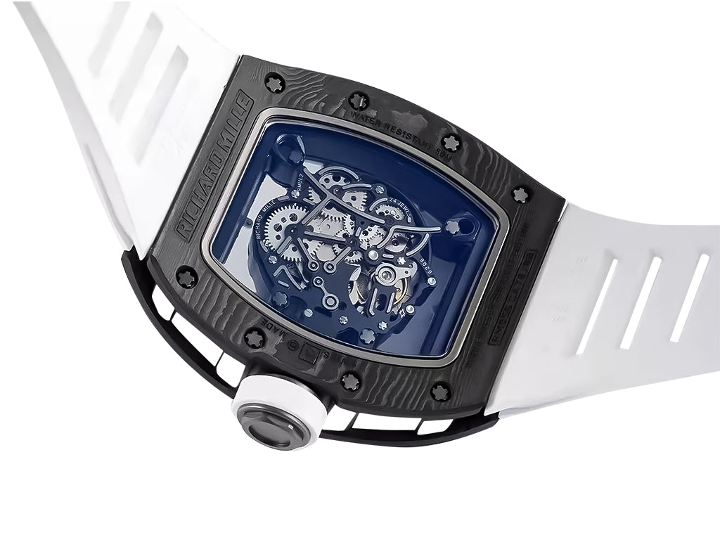 RM055 Bubba Watson White Dial Black Bezel White Rubber Strap (49mm)