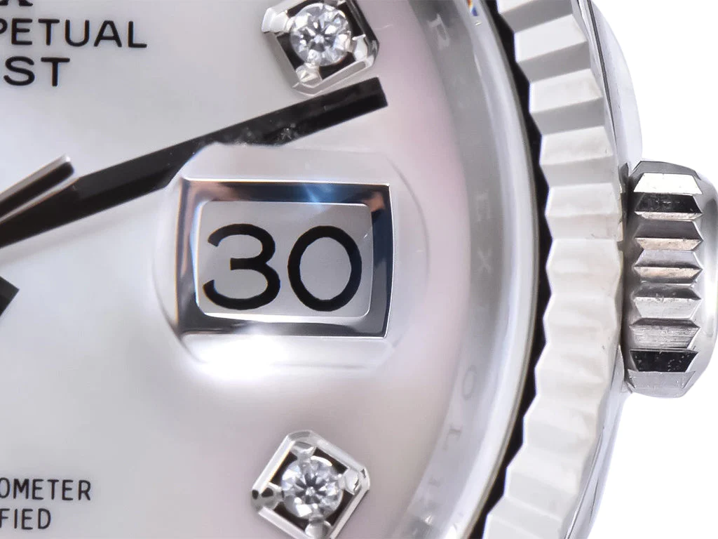 Datejust 36 Stainless Steel on Jubilee with Diamond Mother of Pearl Dial and Fluted Bezel
