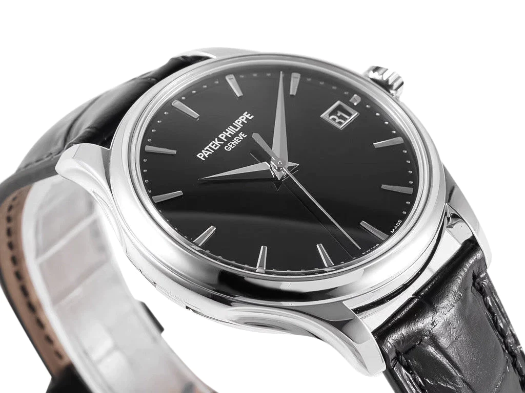 Calatrava Stainless Steel with Black Dial (39mm)