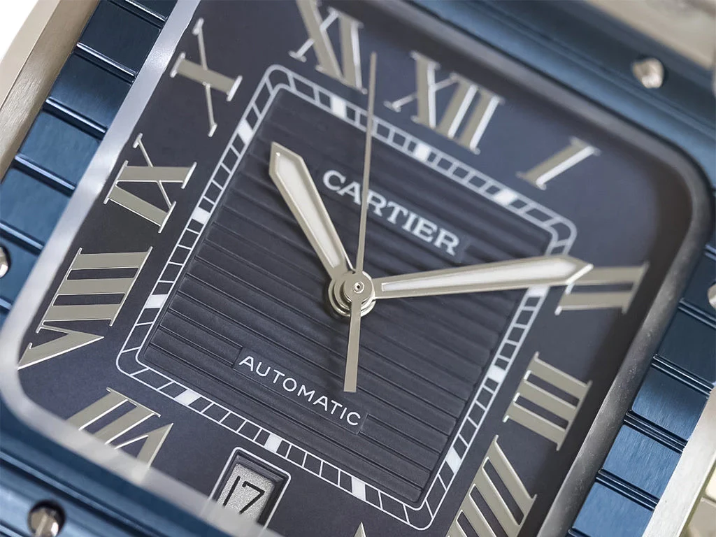 Santos Large Stainless Steel with Blue Dial and Blue Bezel (40mm)