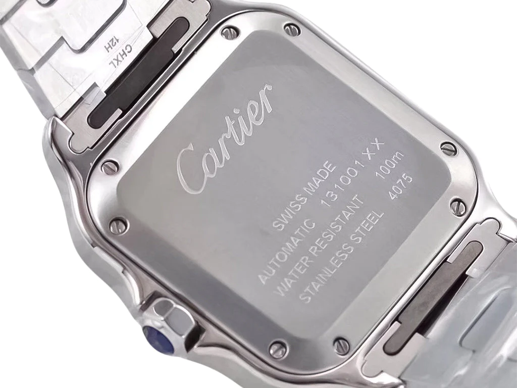 Santos Medium Stainless Steel with White Dial (35mm)