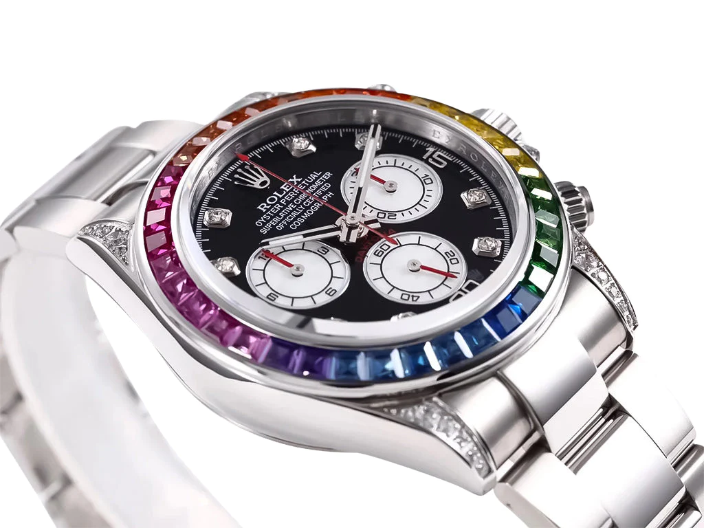 Cosmograph Daytona Stainless Steel 'Rainbow' with Diamond Bezel
