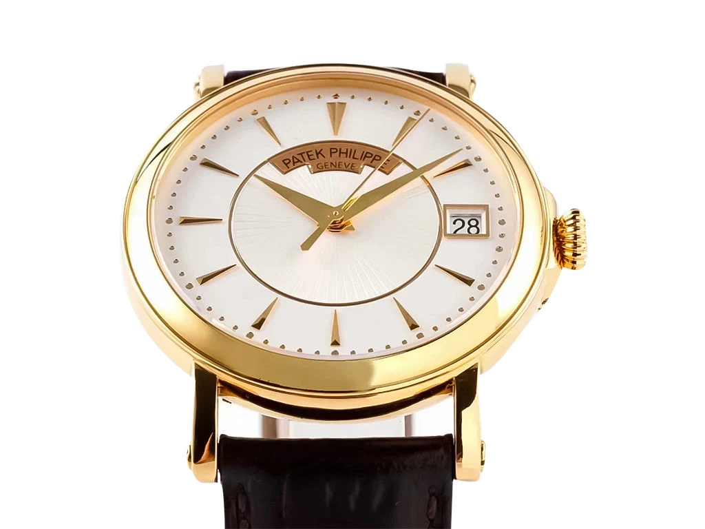 Calatrava Yellow Gold with Silver Guilloche Dial (38mm)
