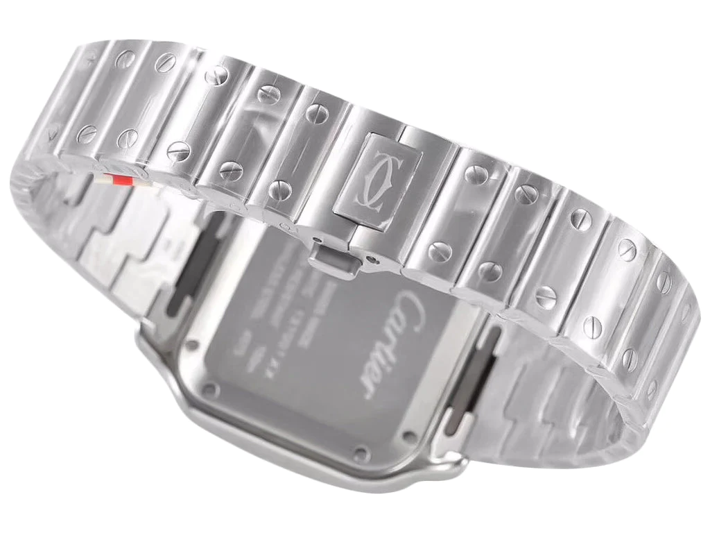 Santos Medium Stainless Steel with White Dial (35mm)