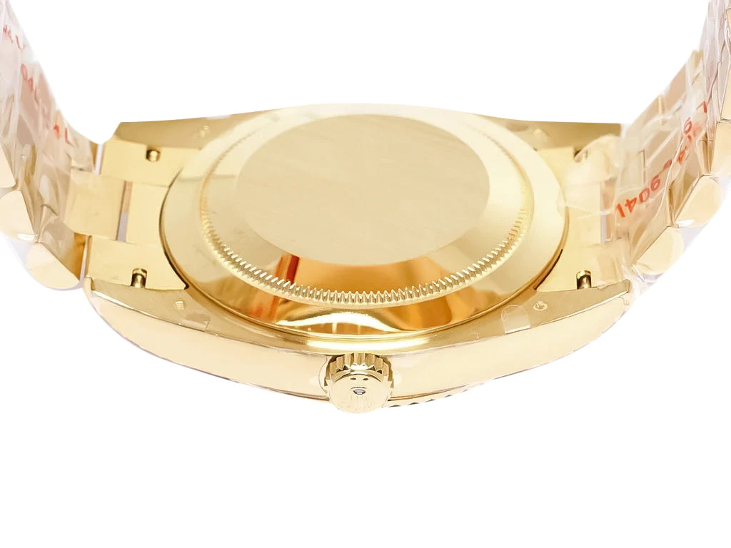 Day-Date 40 Yellow Gold 'President' with Black Motif Dial and Fluted Bezel