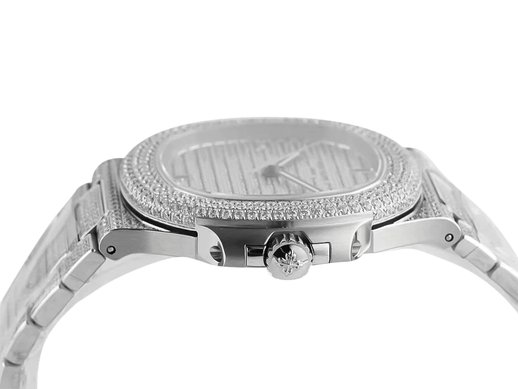 Nautilus Stainless Steel 'Iced Out' (40mm)