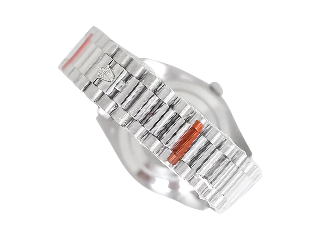 Day-Date 40 White Gold 'President' with Silver Diamond Dial and Fluted Bezel