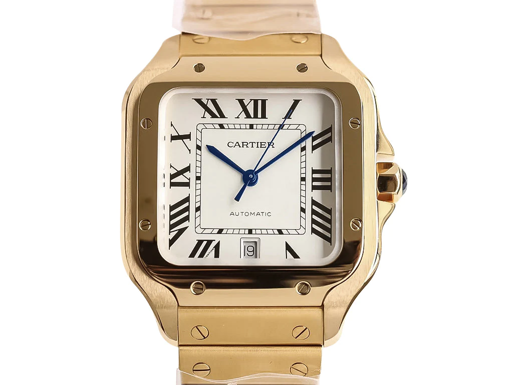 Santos Large Yellow Gold with White Dial (40mm)