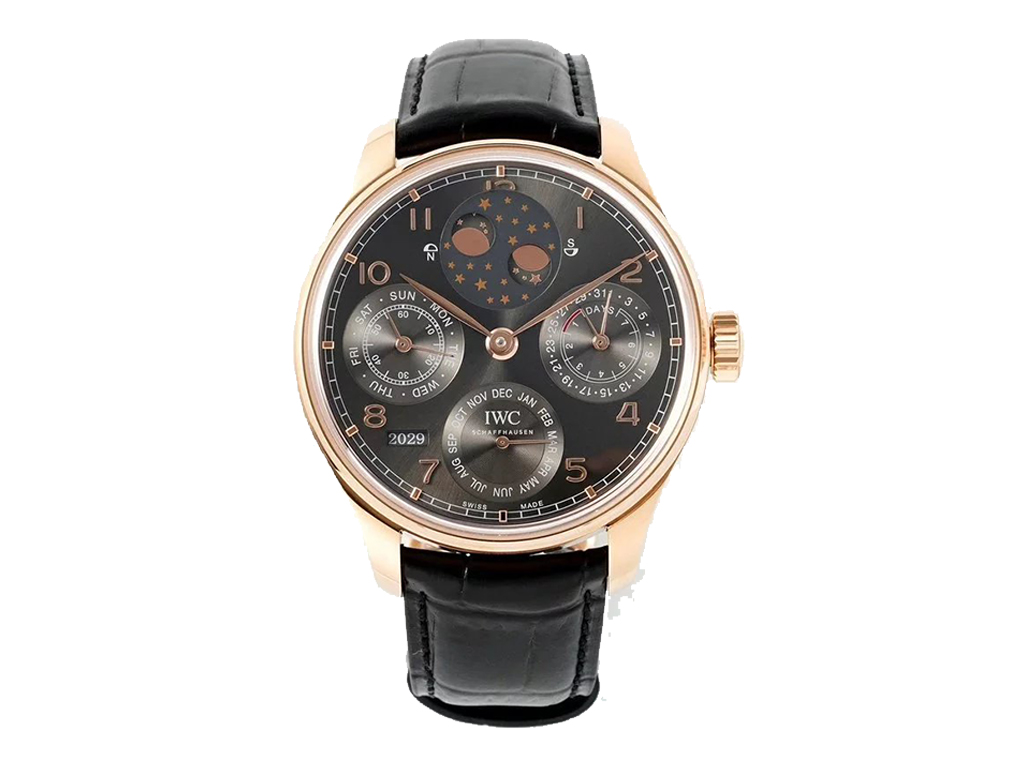 IWC Portugieser Eternal Calendar Gold Plated Case With Black Dial (44.2mm)