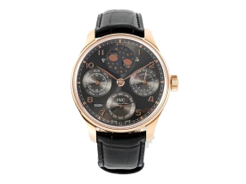 IWC Portugieser Eternal Calendar Gold Plated Case With Black Dial (44.2mm)