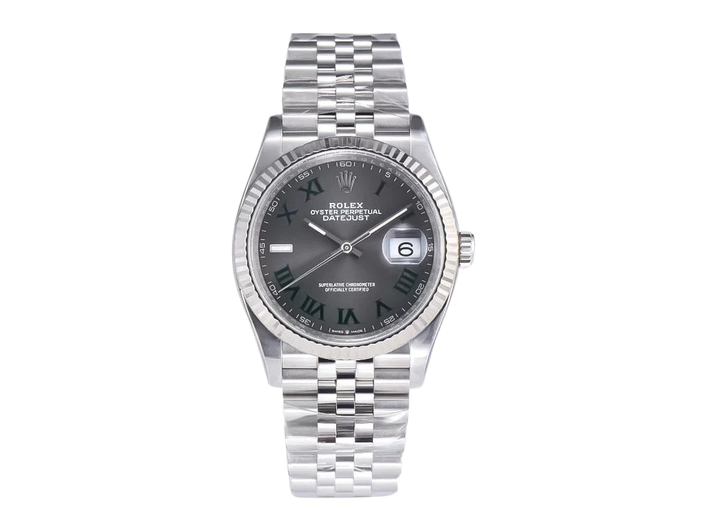 Datejust 36 Stainless Steel 'Wimbledon' on Jubilee with Fluted Bezel