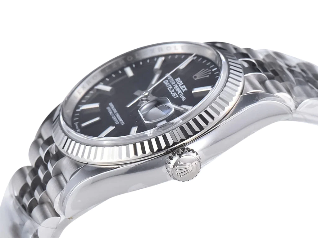 Datejust 36 Stainless Steel on Jubilee with Black Dial and Fluted Bezel