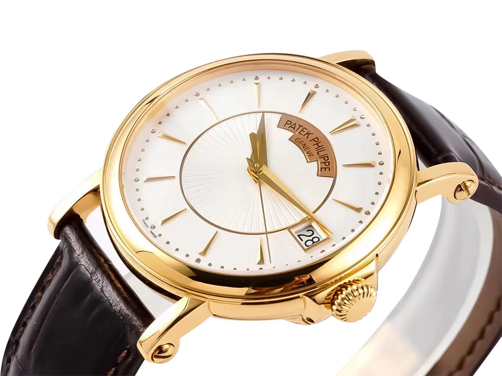 Calatrava Yellow Gold with Silver Guilloche Dial (38mm)