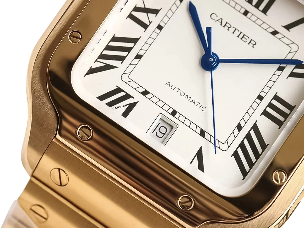 Santos Large Yellow Gold with White Dial (40mm)