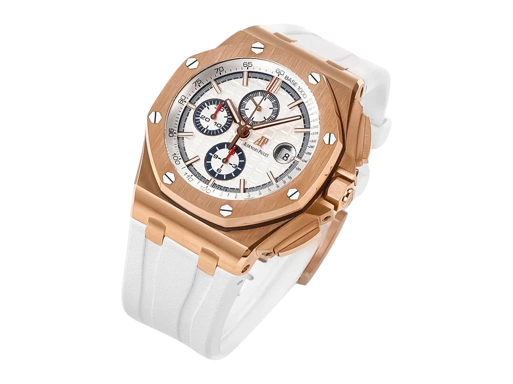 Royal Oak 'Offshore Chronograph' Pink Gold with White Dial (44mm)