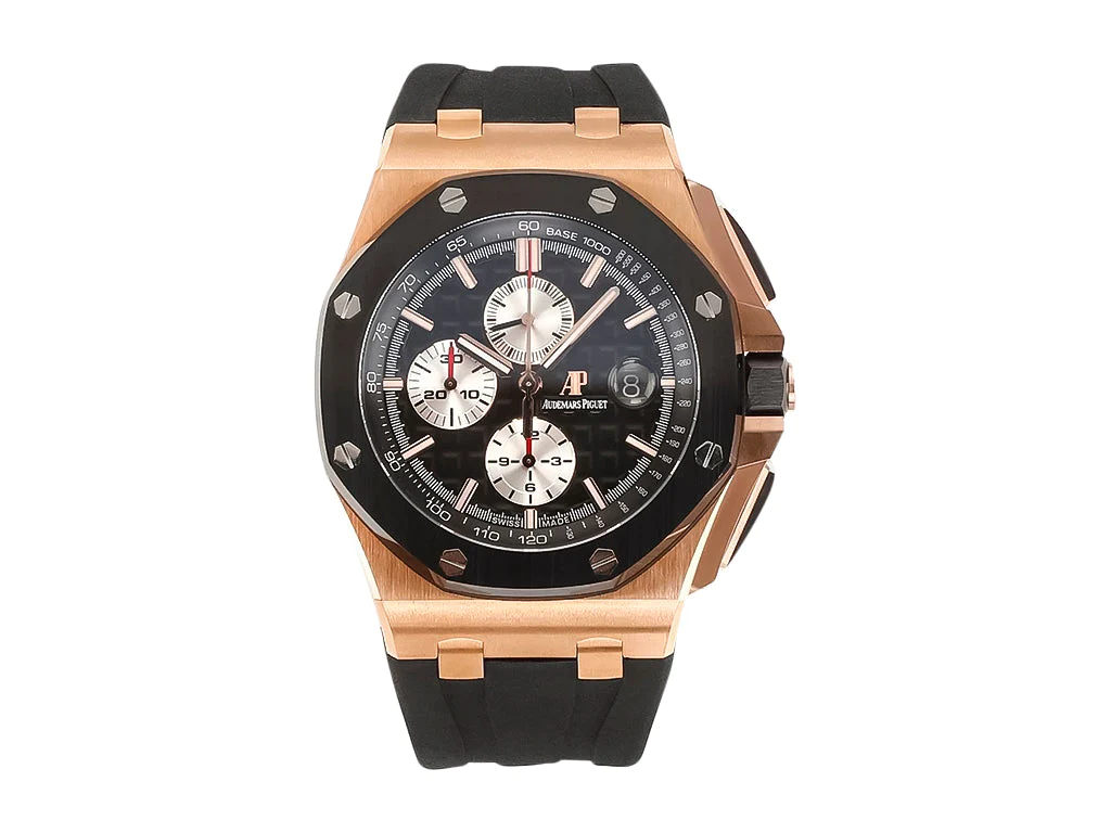 Royal Oak 'Offshore Chronograph' Pink Gold with Black Dial and White Subdials (44mm)