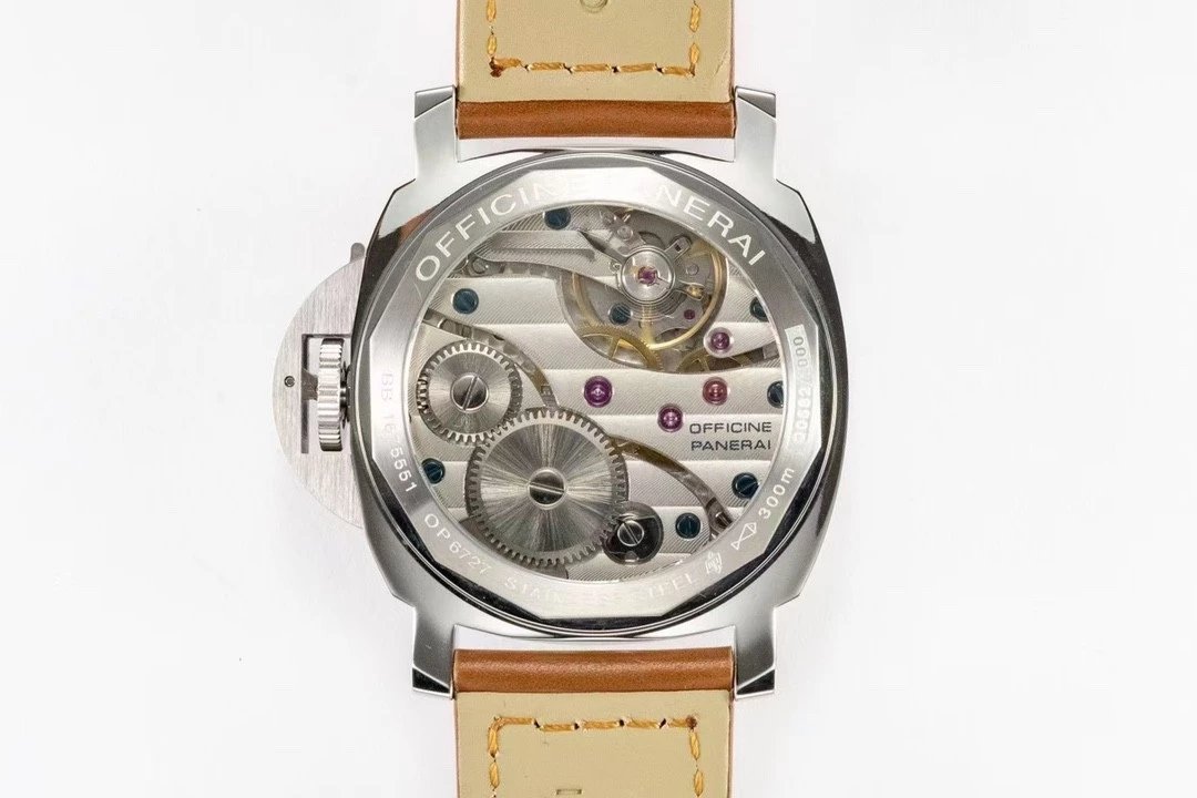 Luminor Marina Stainless Steel with Black Dial and Brown Leather Strap (44mm)