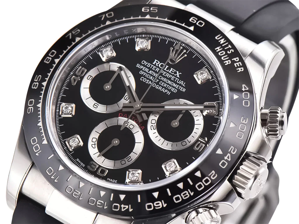 Cosmograph Daytona Stainless Steel Oysterflex with Diamond Black Dial