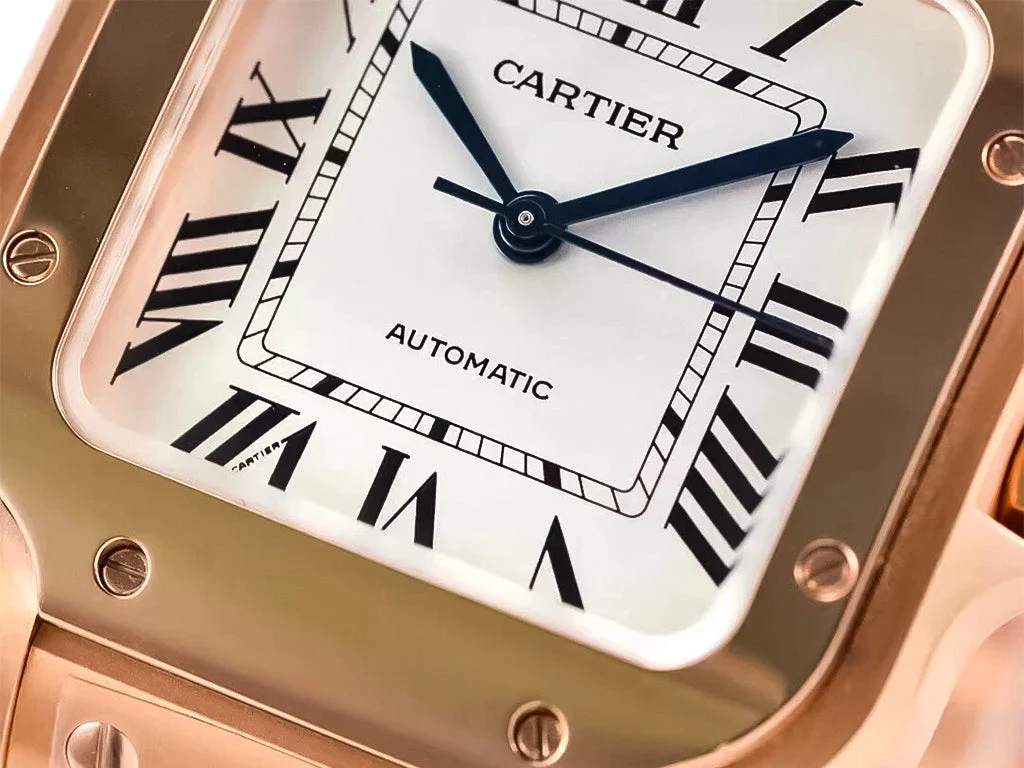 Santos Medium Rose Gold with White Dial (35mm)