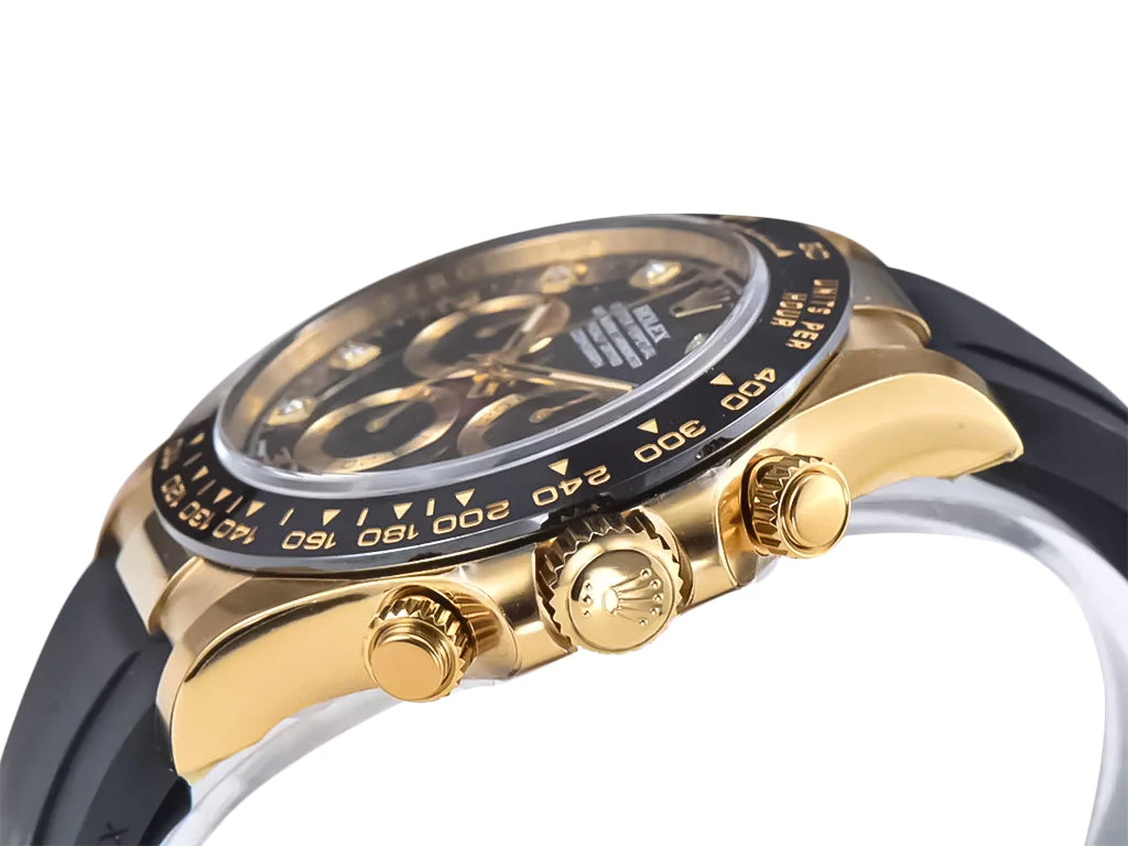 Cosmograph Daytona Yellow Gold Oysterflex Diamond Black Dial