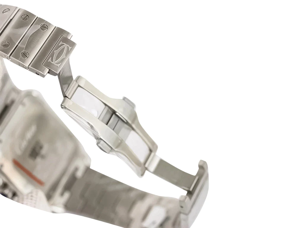 Santos Large Stainless Steel with Blue Dial and Blue Bezel (40mm)